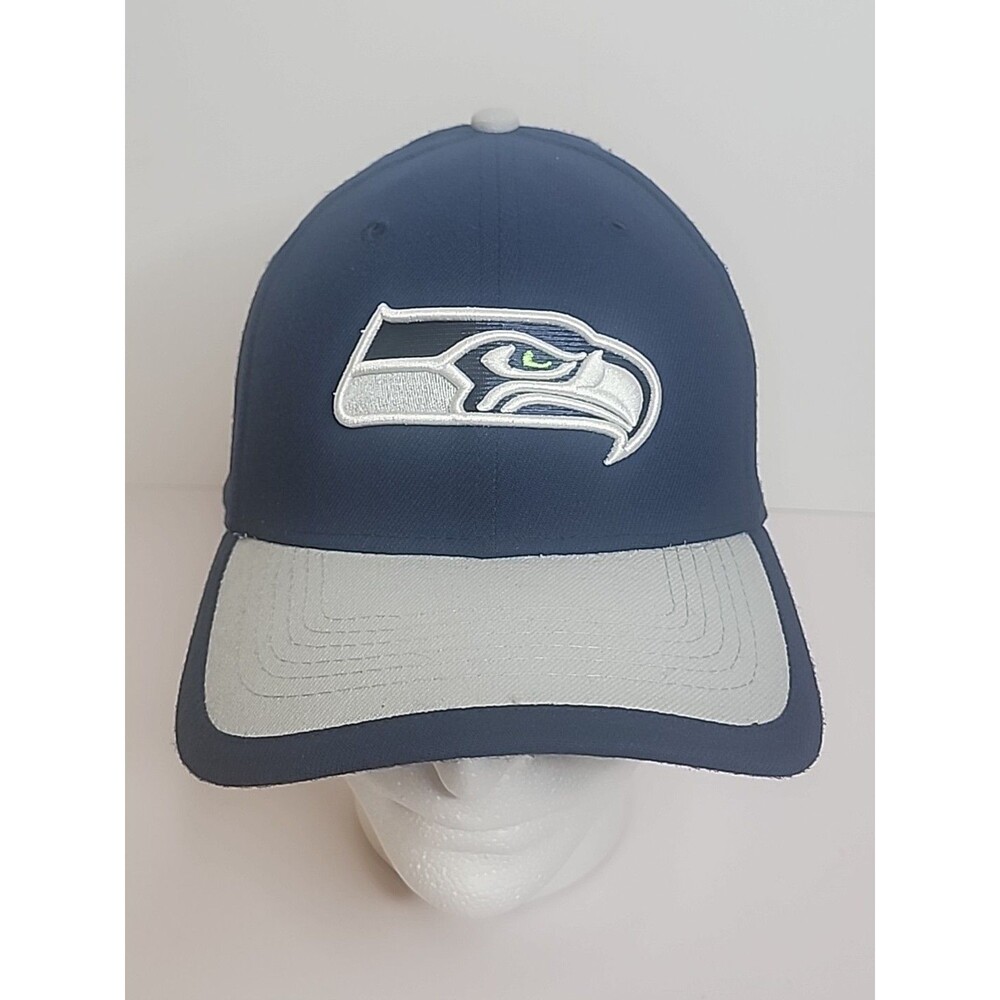 Seattle Seahawks New Era 39Thirty Hat Cap Medium/Large Navy Blue Gray